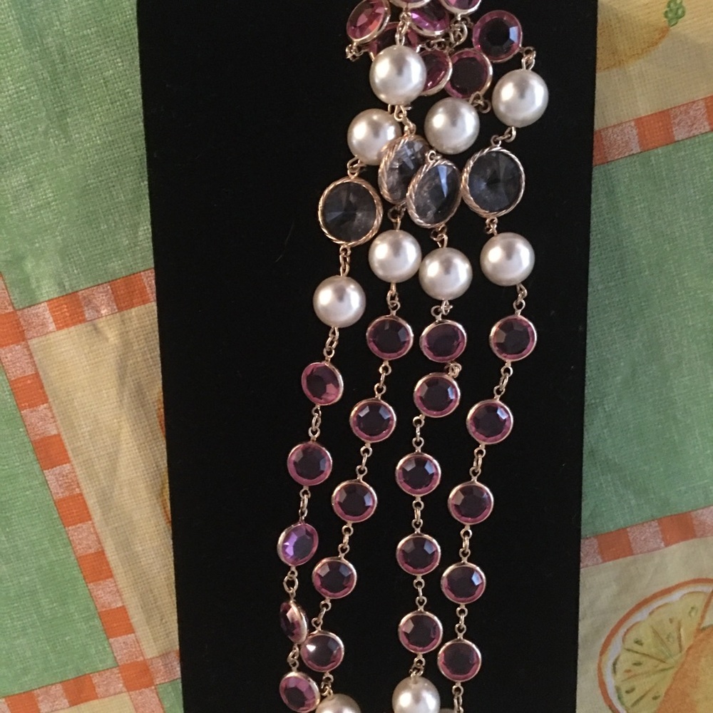 Swarovski Pink & Pearl Crystal Necklace